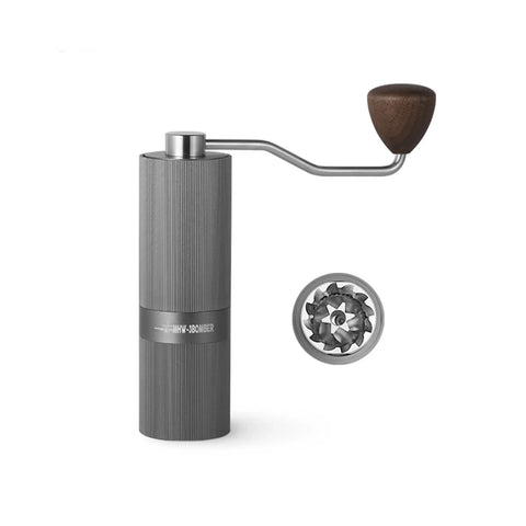 Racing M1-Manual Coffee Grinder 38mm Titanium plated burr-grey-walnut handle