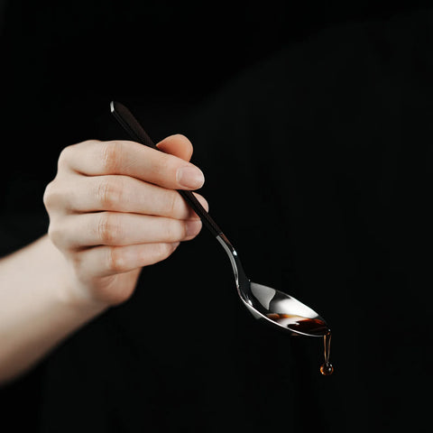 Cupping Spoon-Black & Silver