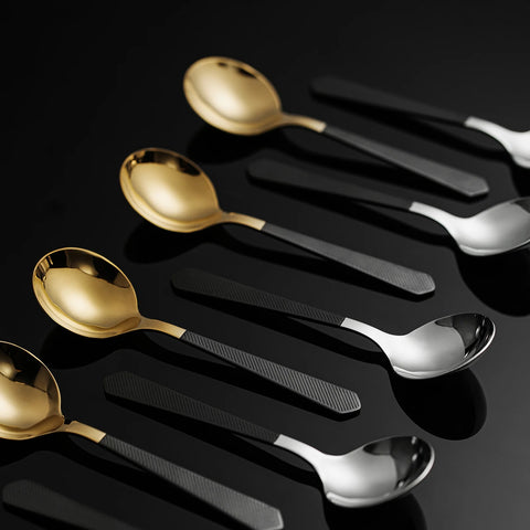 Cupping Spoon-Black & Silver