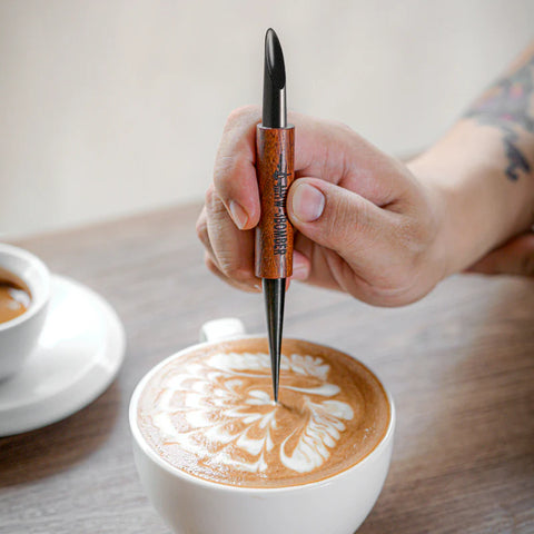 Coffee Art Needle-152mm-black- red rosewood