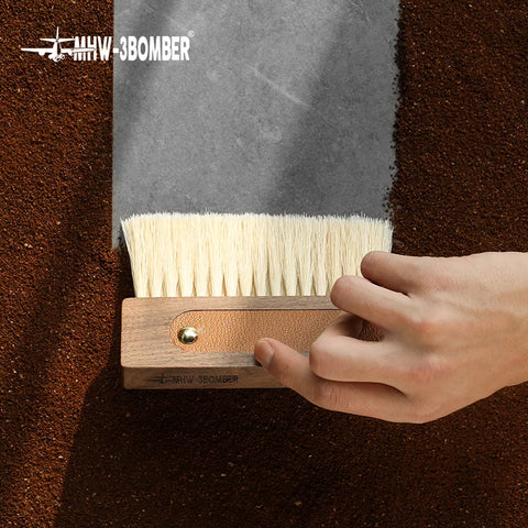 Line Leather sheath brush- 145mm*94mm  walnut+horse hair