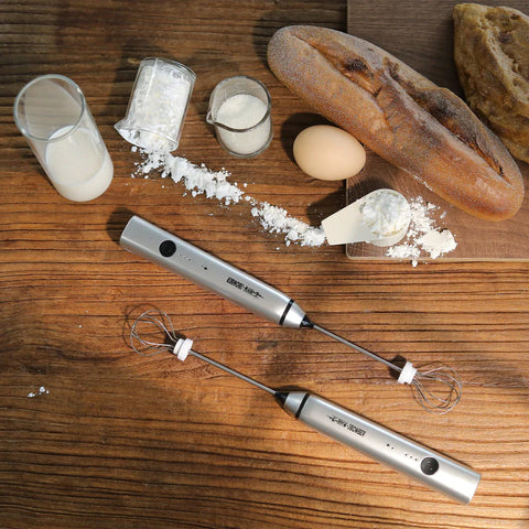 Electric Milk Frother- silver (Rechargeable)