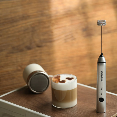 Electric Milk Frother- silver (Rechargeable)