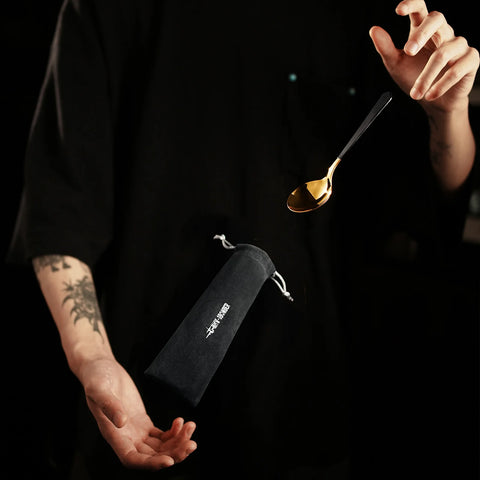 Cupping Spoon-Black & Gold