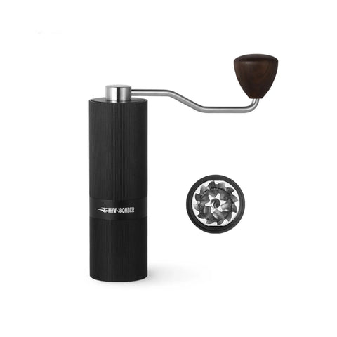 Racing M1-Manual Coffee Grinder 38mm Titanium plated burr-black-walnut handle