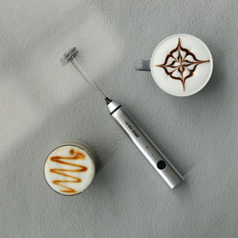 Electric Milk Frother- silver (Rechargeable)