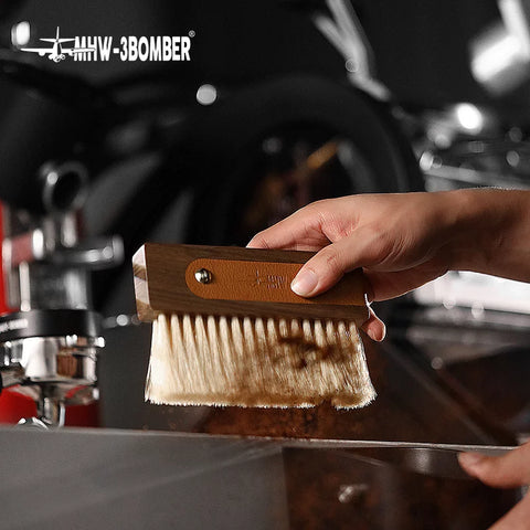 Line Leather sheath brush- 145mm*94mm  walnut+horse hair