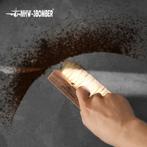 Line Leather sheath brush- 145mm*94mm  walnut+horse hair