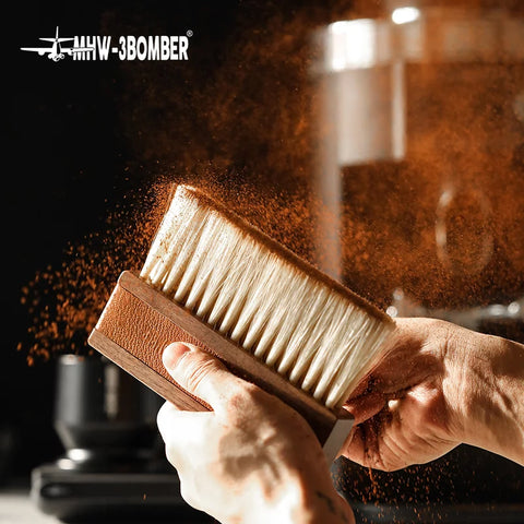 Line Leather sheath brush- 145mm*94mm  walnut+horse hair