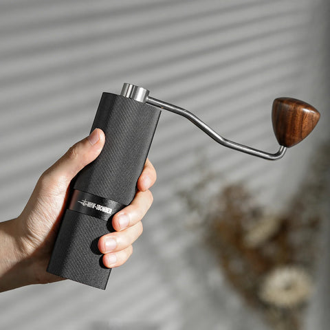 Racing M1-Manual Coffee Grinder 38mm Titanium plated burr-black-walnut handle