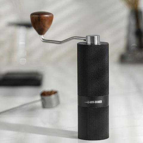 Racing M1-Manual Coffee Grinder 38mm Titanium plated burr-black-walnut handle