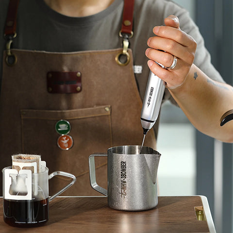 Electric Milk Frother- silver (Rechargeable)