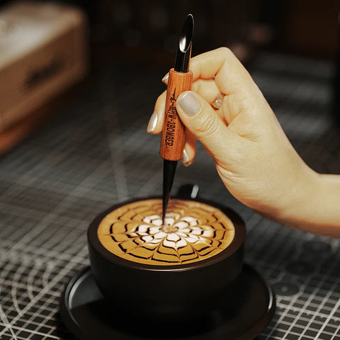 Coffee Art Needle-152mm-black- red rosewood