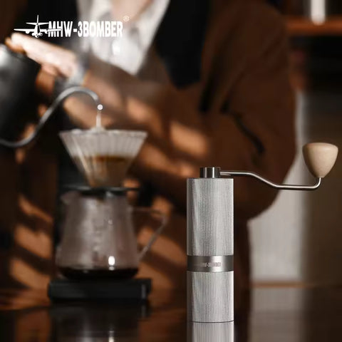 Racing M1-Manual Coffee Grinder -Silver-Titanium plating burr