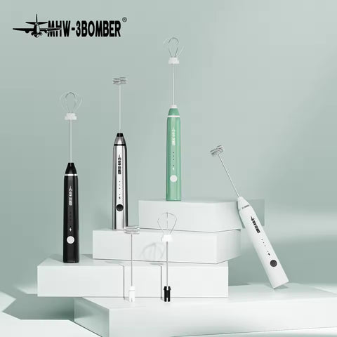 Electric Milk Frother- White (Rechargeable)