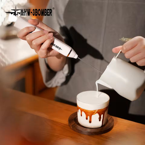 Electric Milk Frother- White (Rechargeable)